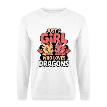 Just a girl who loves dragons - Unisex Sweatshirt - white - Front