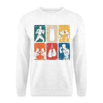 Boxen Mosaik Kraft - Unisex Pullover - Weiß - Vorne