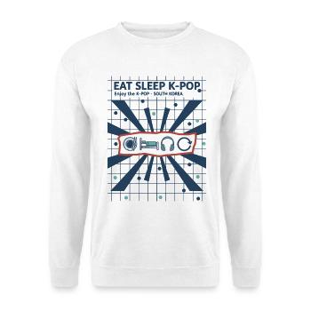 Mange, dors, K-Pop, profite du K-Pop, Corée du Sud, coréen - Sweat-shirt Unisexe - blanc - Devant