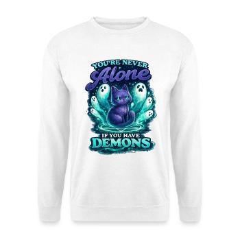 Chat Démon – Tu n’es jamais seul - Sweat-shirt Unisexe - blanc - Devant