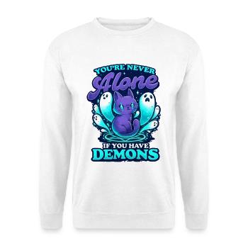 Dämonen Katze – Du bist nie allein - Unisex Pullover - Weiß - Vorne