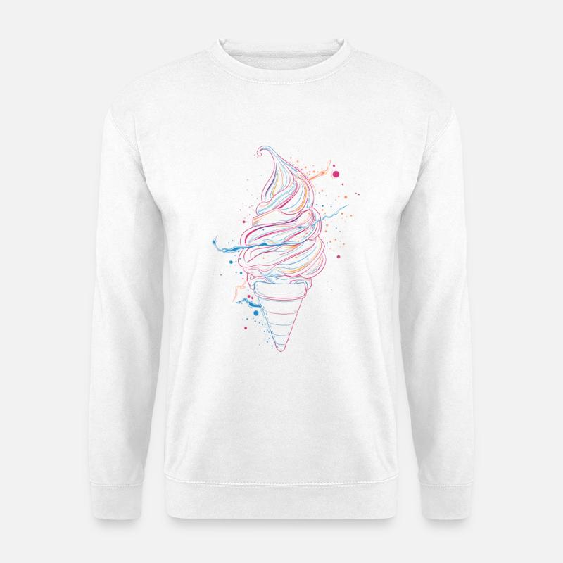 Eistüte Skizze - Unisex Pullover - Weiß
