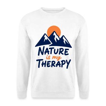 Nature is my Therapy Mountains for Hikers - Unisex Sweatshirt - white - Front