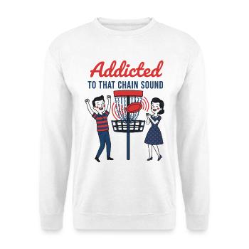 Süchtig nach diesem Kettensound Disc Golf Flying Disc - Unisex Pullover - Weiß - Vorne