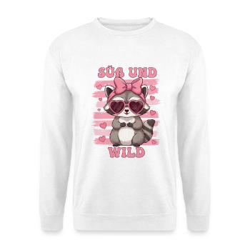 Doux et sauvage – Raton laveur mignon avec le cœur - Sweat-shirt Unisexe - blanc - Devant