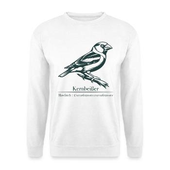 Silhouette de Fourre-Noir | Ornithologie | Dessin - Sweat-shirt Unisexe - blanc - Devant