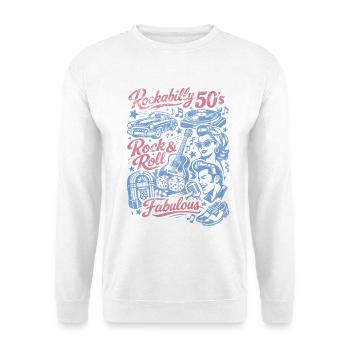 Rockabilly Vintage 50s Rock & Roll | Fabulous - Unisex Pullover - Weiß - Vorne