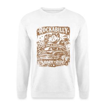 Rockabilly Vintage 50s Rock & Roll | Born to ride - Unisex Pullover - Weiß - Vorne