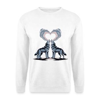 Heart Wolves: Twin Love - Wolves Couple - Unisex Sweatshirt - white - Front