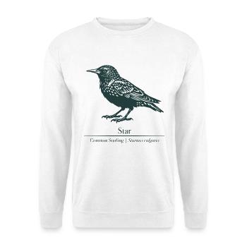 Silhouette d’étoile | Ornithologie | Dessin - Sweat-shirt Unisexe - blanc - Devant