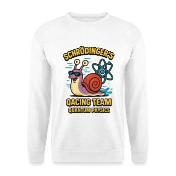 Schrödinger's Qacing Team Quantum Physics Snail - Unisex Sweatshirt - white - Front