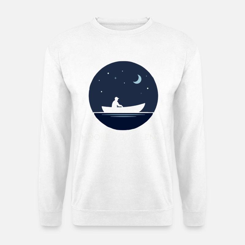 Hooked On Silence Nachtmotiv - Unisex Pullover - Weiß