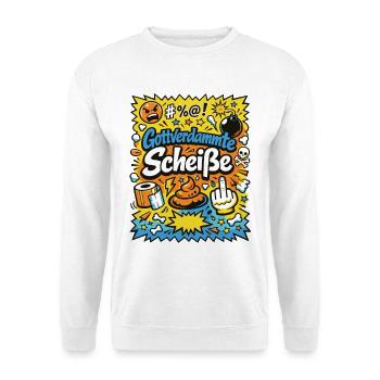 Gottverdammte Scheiße! Comic-Explosion - Unisex Pullover - Weiß - Vorne