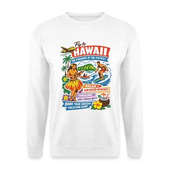 Hawaii Traumreise 50er Jahre Poster - Unisex Pullover - Weiß - Vorne