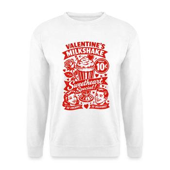 Milkshake de la Saint-Valentin des années 50 pour amoureux - Sweat-shirt Unisexe - blanc - Devant