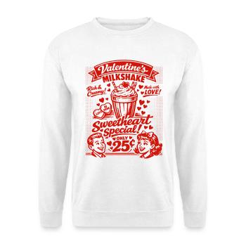 Milkshake de la Saint-Valentin des années 50 pour amoureux - Sweat-shirt Unisexe - blanc - Devant