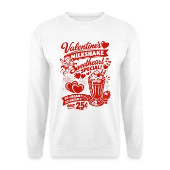 Milkshake de la Saint-Valentin des années 50 pour amoureux - Sweat-shirt Unisexe - blanc - Devant