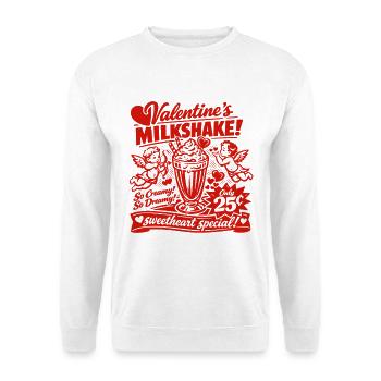 50er Jahre Valentins Milchshake für Verliebte - Unisex Pullover - Weiß - Vorne
