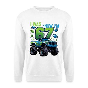 Monster Truck 7. Geburtstag Junge  - Unisex Pullover - Weiß - Vorne