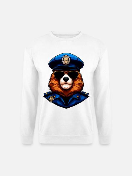 Murmeltiere Polizei / Polizistin Murmeltier - Unisex Pullover - Weiß