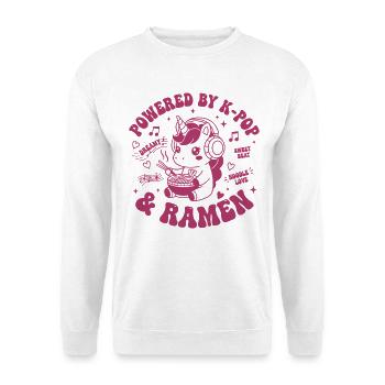 Powered By K-Pop And Ramen Kpop Anime Unicorn - Unisex Sweatshirt - white - Front