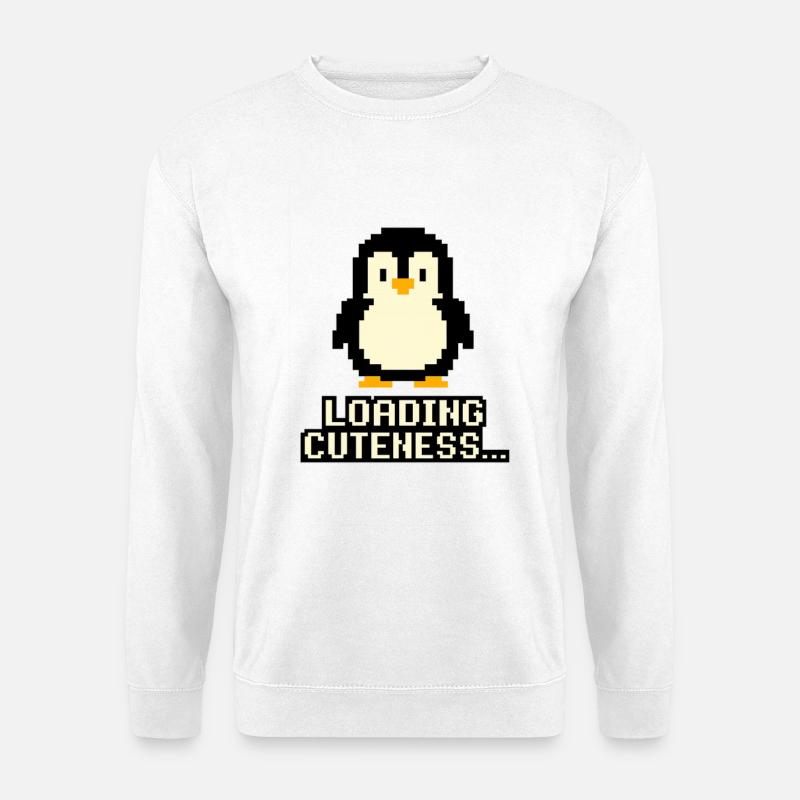 Pixel Penguin Charging Cuteness - Unisex Sweatshirt - white