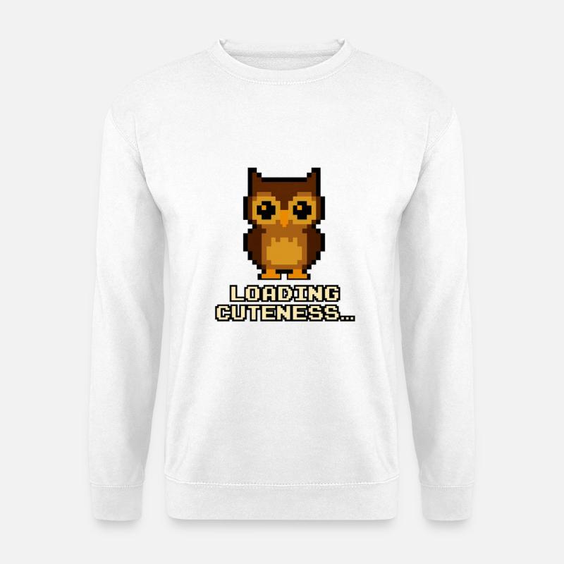 Pixel Owls Loading Cuteness - Unisex Sweatshirt - white