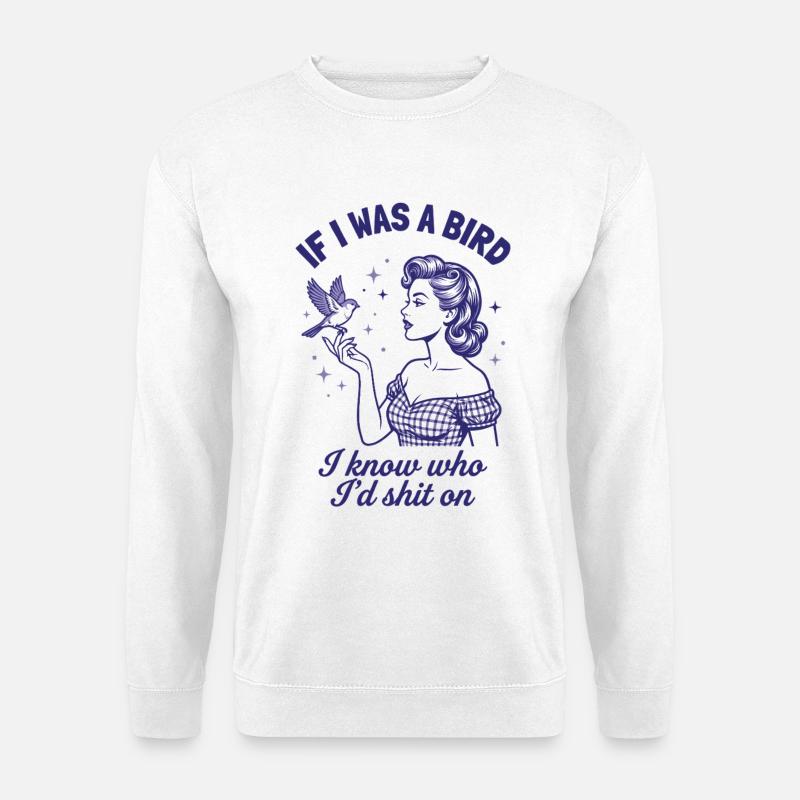 Echte Rache Vogel Retro Statement - Unisex Pullover - Weiß