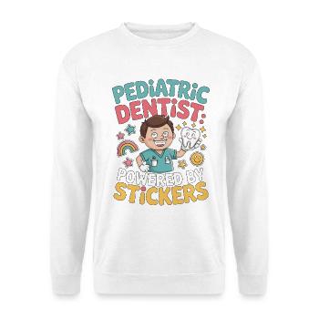 Pediatric Dentist Powered By Stickers Oral Health - Unisex Pullover - Weiß - Vorne