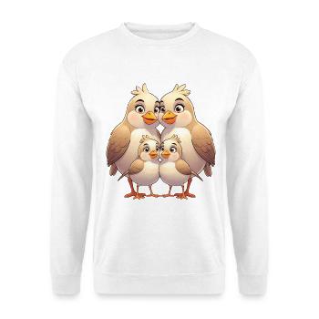 Bird Family Cuddle - Unisex Sweatshirt - white - Front