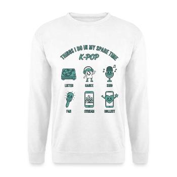 Dinge, die ich in meiner Freizeit tue, K-Pop-Musik Liebe - Unisex Pullover - Weiß - Vorne
