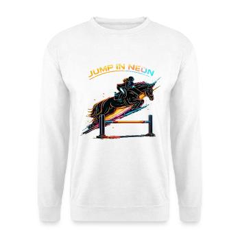 Jump in Neon – Show Jumping in Neon Style - Unisex Sweatshirt - white - Front