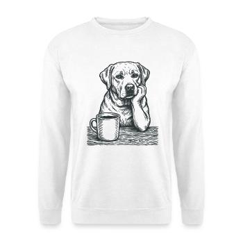 Real Labrador Coffee Morning Grouch Look - Unisex Sweatshirt - white - Front
