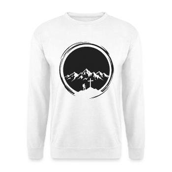 Gipfelkreuz Wandern Berge Gipfel Bergsteiger Natur - Unisex Pullover - Weiß - Vorne
