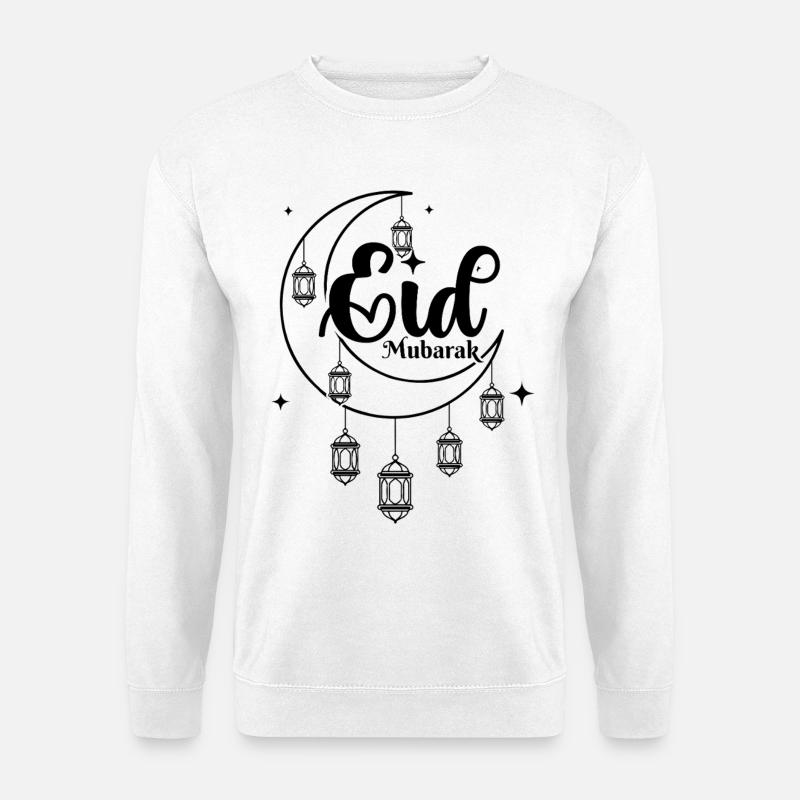 Eid Mubarak – Frohes Ramadan-Muslim - Unisex Pullover - Weiß