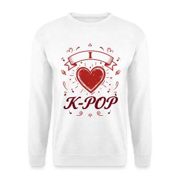 Pop coréenne Je K-Pop Musique coréenne Amour mignon Kpop - Sweat-shirt Unisexe - blanc - Devant