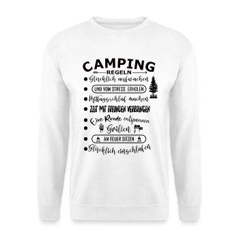 Real Camping Rules : Aventure en plein air - Sweat-shirt Unisexe - blanc - Devant