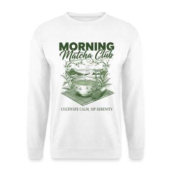 Le club de matcha du matin cultive la sérénité calme - Sweat-shirt Unisexe - blanc - Devant