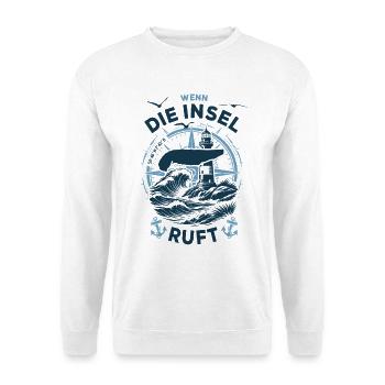 Spiekeroog | When the Island Calls - Waves North Sea - Unisex Sweatshirt - white - Front