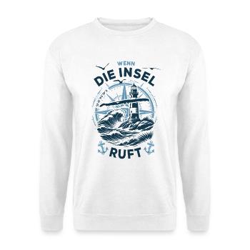 Juist | When the Island Calls - Waves North Sea - Unisex Sweatshirt - white - Front