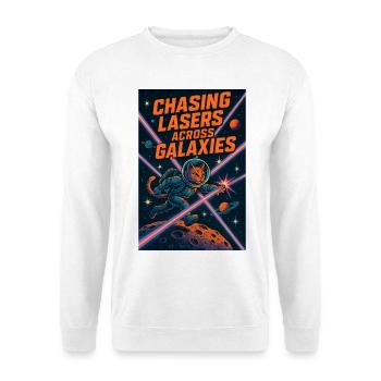 Laser Hunt Through Galaxies | Space Cat Sci-Fi - Unisex Sweatshirt - white - Front