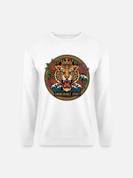 Tiger Tattoo Unbreakable Spirit - Unisex Pullover - Weiß