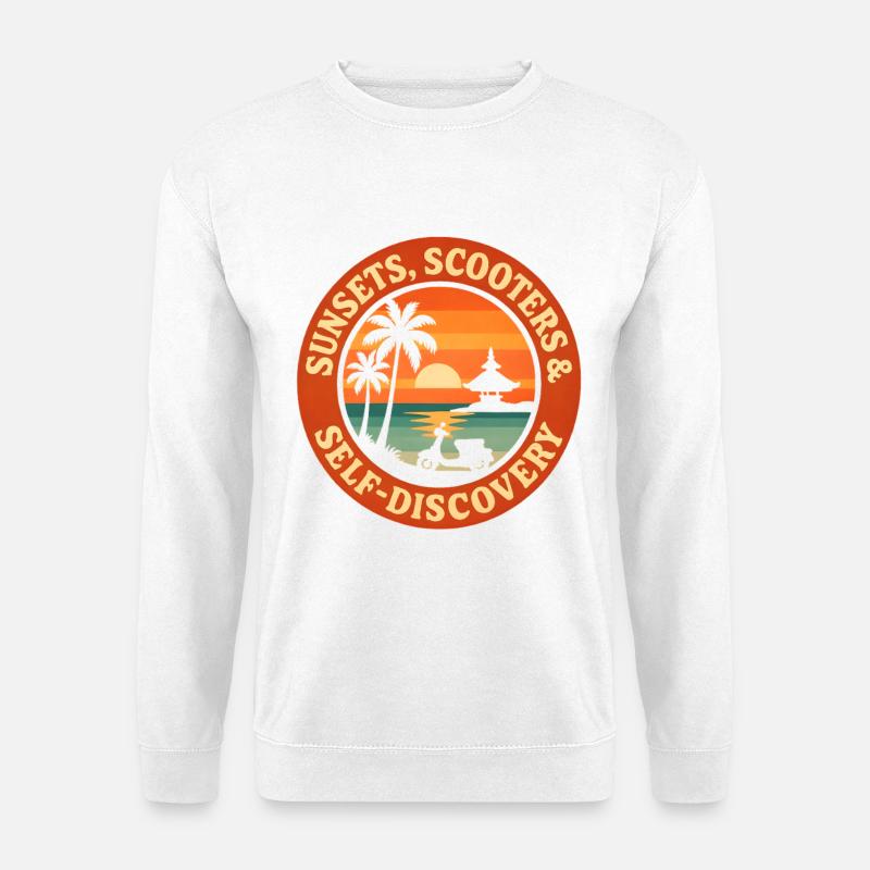 Sonnenuntergänge & Selbstfindung | Bali - Unisex Pullover - Weiß