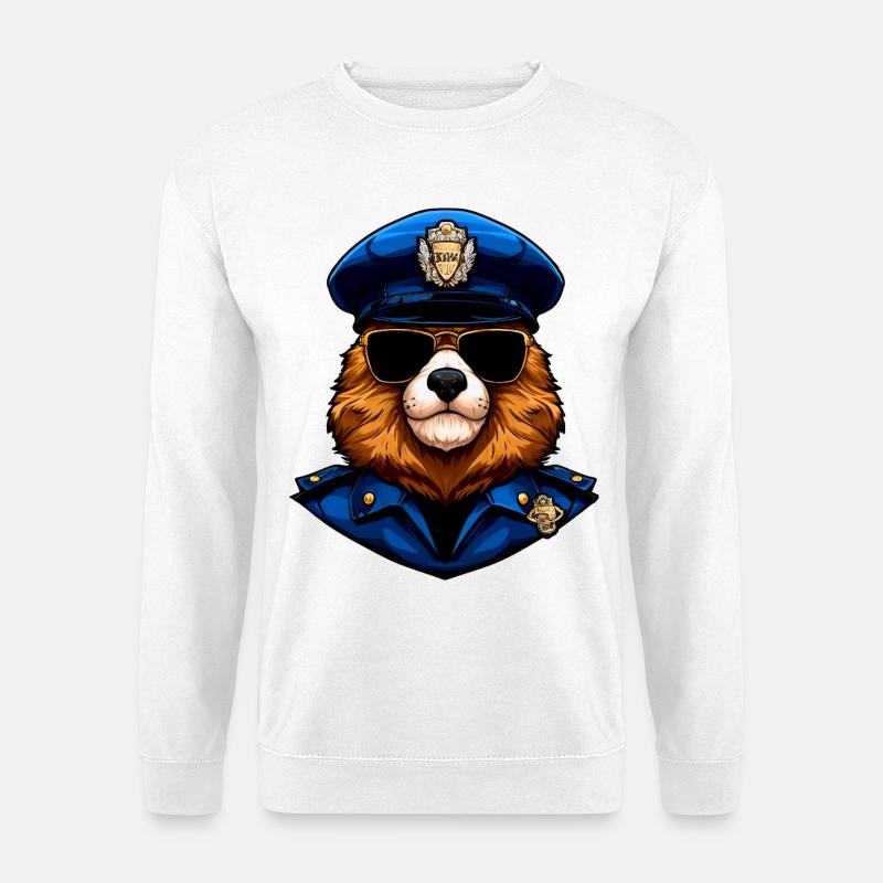 Murmeltiere Polizei - Unisex Pullover - Weiß