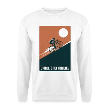 Uphill and still enthusiastic | Road bike - Unisex Sweatshirt - white - Front