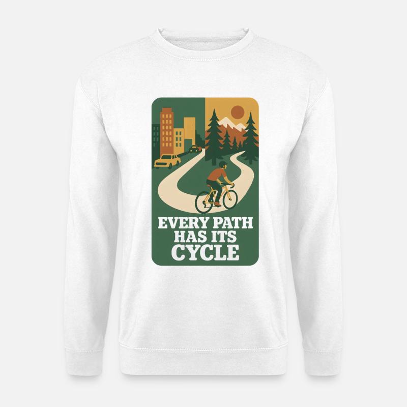 Any Path | Bicycle - Unisex Sweatshirt - white