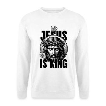 Foi et religion Jésus est Roi Couronne d’Épines - Sweat-shirt Unisexe - blanc - Devant