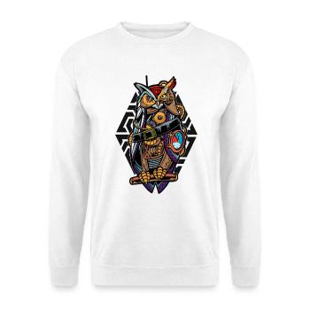 Hibou steampunk avec engrenages Mécanique Mystique - Sweat-shirt Unisexe - blanc - Devant