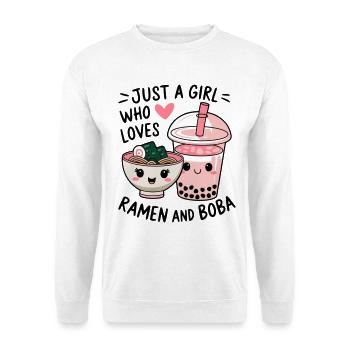 La fille adore les ramen et le boba - Sweat-shirt Unisexe - blanc - Devant