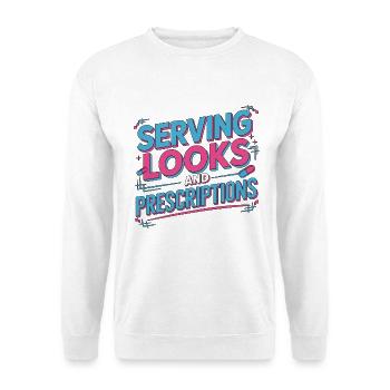 Retail Pharmacist Serving Looks And Pharmacy Care - Unisex Sweatshirt - white - Front
